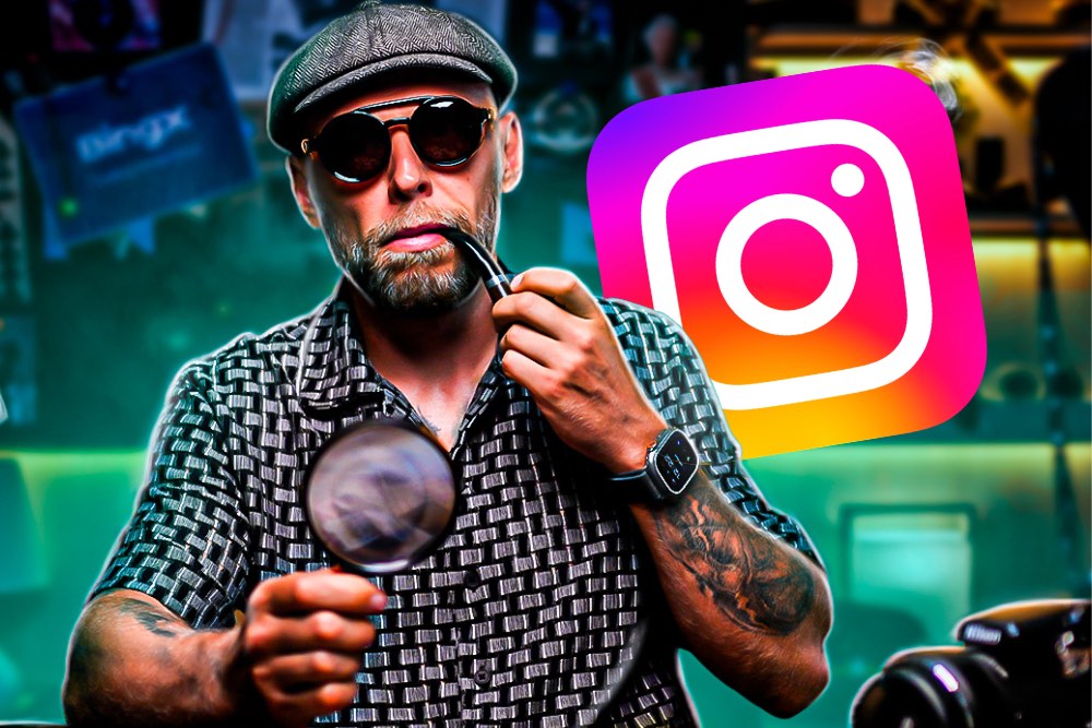 People watching a concert. Photo with a purple hue